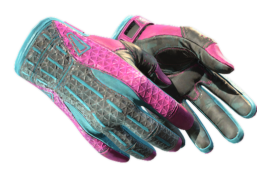 Pink and blue glove finish for a CS2 cosmetic collection